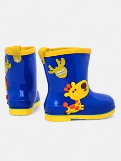 Chłopięce|Dziewczęce^Royalfashion Kalosze dziecięce z naszywkami Good Time ŻywyNiebieski