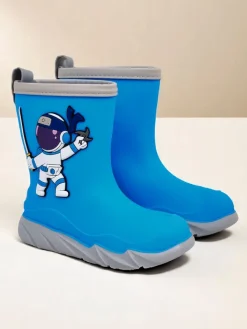 Chłopięce^Royalfashion Kalosze dziecięce z kosmonautą Cosmos Boy ŻywyNiebieski