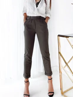 Legginsy / Tregginsy^Royalfashion damskie spodnie typu tregginsy khaki