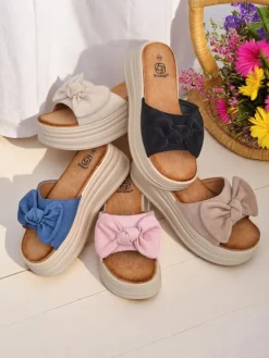 Klapki Na Obcasie^Royalfashion Klapki damskie na platformie Givan jasny brązowy