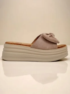 Klapki Na Obcasie^Royalfashion Klapki damskie na platformie Givan jasny brązowy