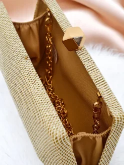 Małe Torebki^Royalfashion Kopertowa torebka damska Sparkle Muse złoty