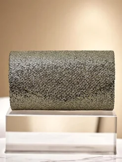 Małe Torebki^Royalfashion Kopertowa torebka damska Stella Shine złoty