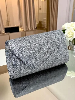 Małe Torebki^Royalfashion Kopertowa torebka damska Glam Clutch srebrny