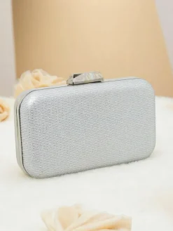 Małe Torebki^Royalfashion Kopertowa torebka damska Lumi Clutch srebrny