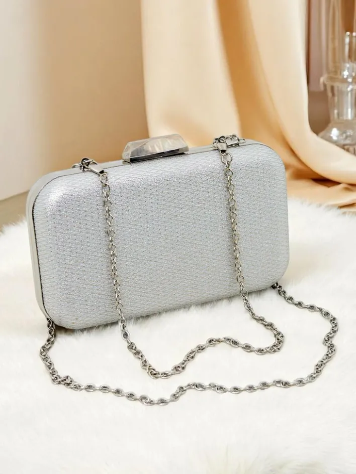 Małe Torebki^Royalfashion Kopertowa torebka damska Lumi Clutch srebrny