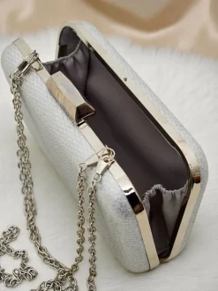 Małe Torebki^Royalfashion Kopertowa torebka damska Lumi Clutch srebrny