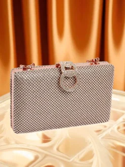 Małe Torebki^Royalfashion Kopertowa torebka damska z cyrkoniami Armeddo różowy