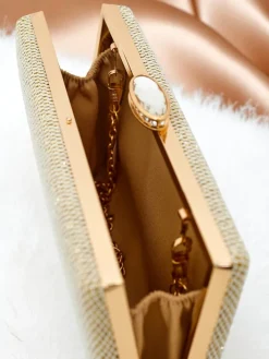 Małe Torebki^Royalfashion Kopertowa torebka damska Silvena złoty