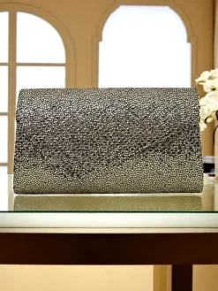 Małe Torebki^Royalfashion Kopertowa torebka damska Glam Clutch złoty