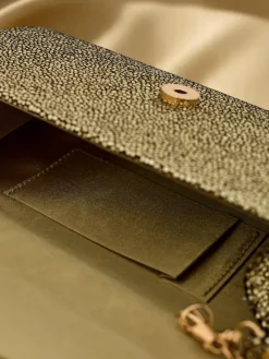 Małe Torebki^Royalfashion Kopertowa torebka damska Glam Clutch złoty