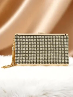 Małe Torebki^Royalfashion Kopertowa torebka damska Midnight Shine złoty