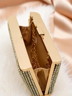 Małe Torebki^Royalfashion Kopertowa torebka damska Midnight Shine złoty