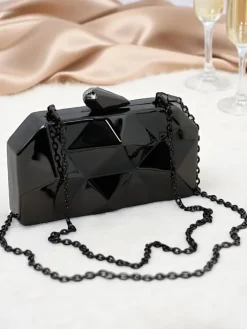 Małe Torebki^Royalfashion Kopertowa torebka damska Metal Muse czarny