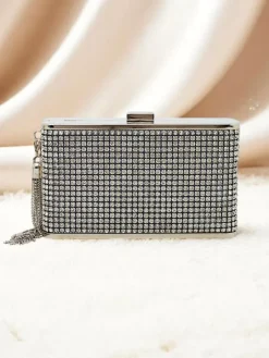 Małe Torebki^Royalfashion Kopertowa torebka damska Midnight Shine srebrny