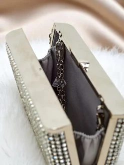 Małe Torebki^Royalfashion Kopertowa torebka damska Midnight Shine srebrny