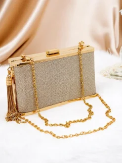Małe Torebki^Royalfashion Kopertowa torebka damska Twilight Glow złoty