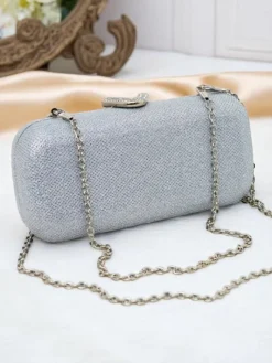 Małe Torebki^Royalfashion Kopertowa torebka damska Velia Shine srebrny