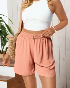 Szorty|Krótkie Spodenki^Royalfashion owe zwiewne damskie krótkie spodenki z ozdobą Koral