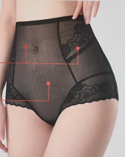 Figi^Royalfashion Koronkowe majtki damskie typu figi czarny