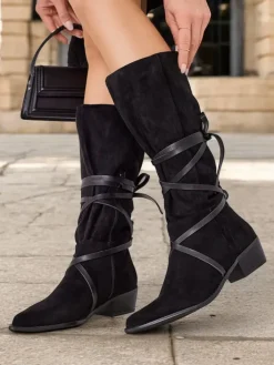 Kozaki Bez Ocieplenia^Royalfashion Kozaki na niskim obcasie Rolizoo czarny