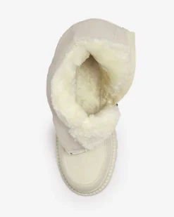 Botki Z Grubym Ociepleniem|Botki Na Płaskim Obcasie^Royalfashion owe botki damskie Mefina krem