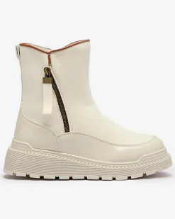 Botki Z Grubym Ociepleniem|Botki Na Płaskim Obcasie^Royalfashion owe botki damskie Mefina krem