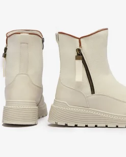 Botki Z Grubym Ociepleniem|Botki Na Płaskim Obcasie^Royalfashion owe botki damskie Mefina krem