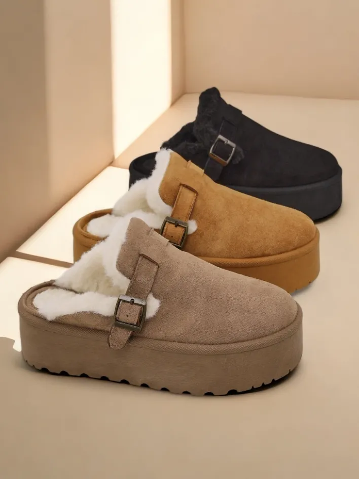 Botki Z Delikatnym Ociepleniem|Śniegowce^Royalfashion Krótkie buty a'la śniegowce bez pięty damskie Poctes czarny