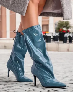 Kozaki Na Obcasie|Kozaki Bez Ocieplenia^Royalfashion Krótkie kozaki damskie Solii Ecru