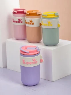 Akcesoria^Royalfashion Kubek termiczny na kawę Lucky Coffe fioletowy