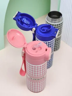 Akcesoria^Royalfashion Kubek termiczny z ustnikiem Glam Royal różowy