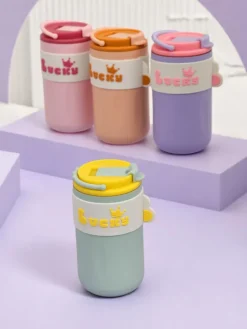 Akcesoria^Royalfashion Kubek termiczny na kawę Lucky Coffe biały