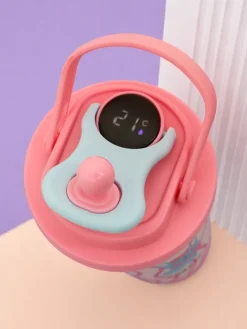 Akcesoria^Royalfashion Kubek termiczny z ustnikiem i czujnikiem temperatury Cute Animals różowy