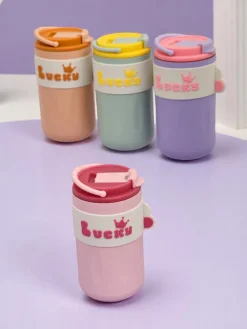 Akcesoria^Royalfashion Kubek termiczny na kawę Lucky Coffe różowy