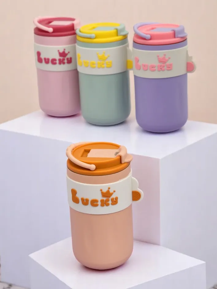 Akcesoria^Royalfashion Kubek termiczny na kawę Lucky Coffe pomarańczowy