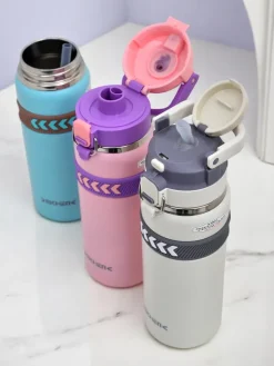 Akcesoria^Royalfashion Kubek termiczny bidon z ustnikiem i uchwytem Sports Experts biały