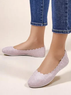 Baleriny Klasyczne^Royalfashion Kwiatowe damskie baleriny Magerro różowy