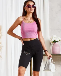 Spodenki 3/4|Krótkie Spodenki^Royalfashion Legginsy damskie kolarki w kolorze m czarny