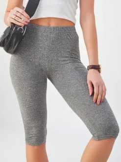 Spodenki 3/4|Krótkie Spodenki^Royalfashion Legginsy kolarki damskie Jasny szary