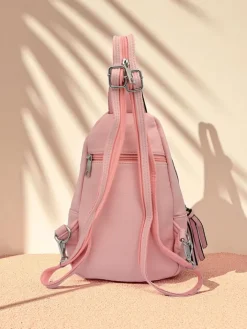 Plecaki|Nerki I Saszetki^Royalfashion Mała damska saszetka na jedno ramię Aurelia Napoli Jasnoróżowy