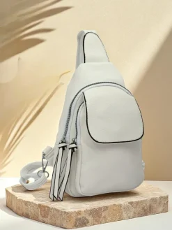 Plecaki|Nerki I Saszetki^Royalfashion Mała damska saszetka na jedno ramię Aurelia Napoli biały