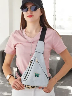 Plecaki|Nerki I Saszetki^Royalfashion Mała damska saszetka na jedno ramię Jasny szary