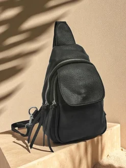 Plecaki|Nerki I Saszetki^Royalfashion Mała damska saszetka na jedno ramię Aurelia Napoli czarny