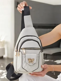 Plecaki|Nerki I Saszetki^Royalfashion Mała damska saszetka na jedno ramię beżowy