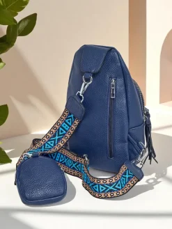 Plecaki|Nerki I Saszetki^Royalfashion Mała damska saszetka na jedno ramię Arete Nova Granatowy