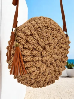 Małe Torebki|Wiklinowe I Słomiane^Royalfashion Mała słomiana torebka damska Solea Mini Camel