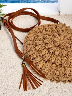 Małe Torebki|Wiklinowe I Słomiane^Royalfashion Mała słomiana torebka damska Solea Mini Camel