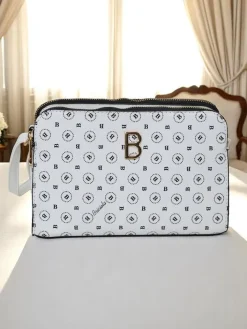 Małe Torebki^Royalfashion Mała torebka z eko skóry z printem Viva Linea biały