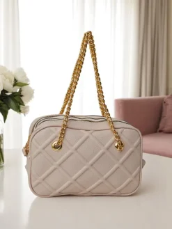 Małe Torebki^Royalfashion Mała torebka z eko skóry Tessa Compact beżowy